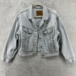 Levi's Premium Jacket Womens S Blue Light Wash Rigid Denim Trucker Retro